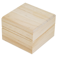 Small Square Hinged Wooden Box: 7 x 7 x 5cm