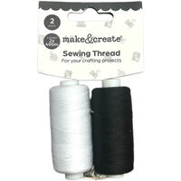 Black & White Sewing Threads: Pack of 2