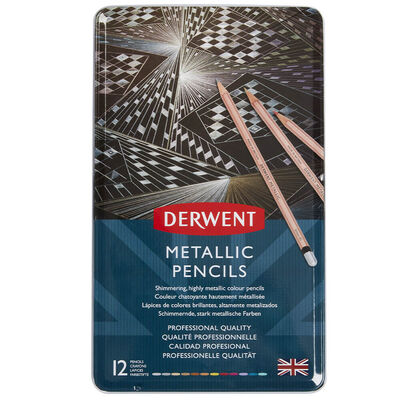 Derwent Metallic Pencils: Tin of 12 image number 2
