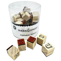 Upper Case Alphabet Wooden Stamps: Pack of 26