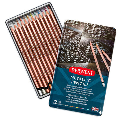 Derwent Metallic Pencils: Tin of 12 image number 3