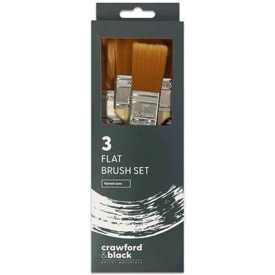 Crawford & Black Artist Flat Brush Set: Pack of 3 image number 1