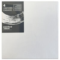 Crawford & Black Stretched Canvas 6 x 6 Inches: Pack of 4