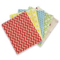 Assorted Patterns Fat Quarters Fabric: Pack of 5