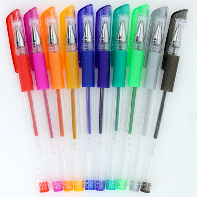 PaperPlace Glitter Gel Pens: Pack of 10 image number 2