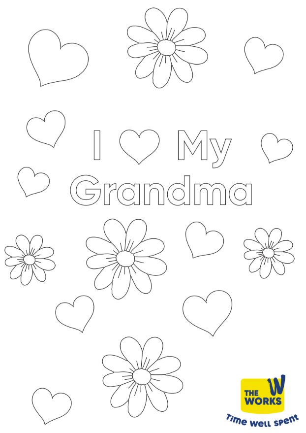 I heart gran colouring sheet