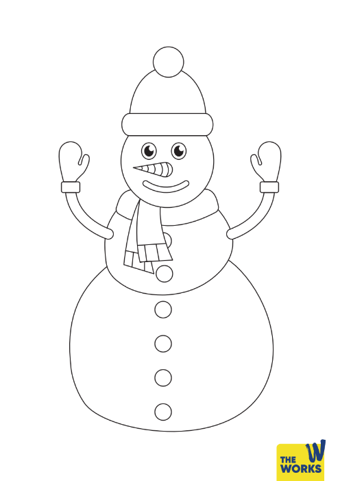 Smiley Snowman Colouring Sheet Smiley Snowman Colouring Sheet
